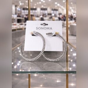 Women's black hoop earrings